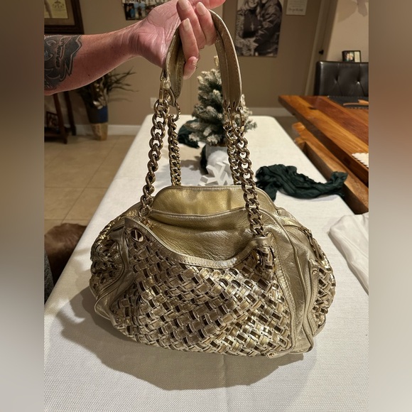 Vintage Versace Metallic Gold Leather Medusa Medium Bag - Picture 3 of 11